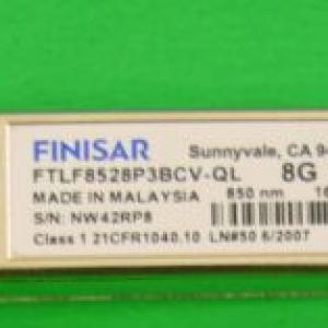Finisar 8GB Fiber Channel 850nm SFP Optical Transceiver FTLF8528P3BCV-QL
